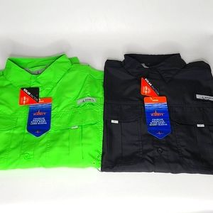 HABIT Men's Fishing Boating Vented Hiking Shirt Medium UPF 40+ 2 Shirts LS & SS